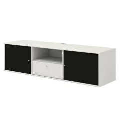 Mistral AV TV-enhet med 2 luckor + 1 låda vit/svart