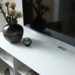 Mistral AV TV-skåp med 2 dörrar vit/svart