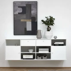 Mistral Classic Bokhylla med 2 lådor och 2 luckor vit