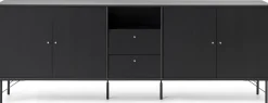 Mistral Classic Skänk med 4 dörrar, 2 lådor + svarta ben