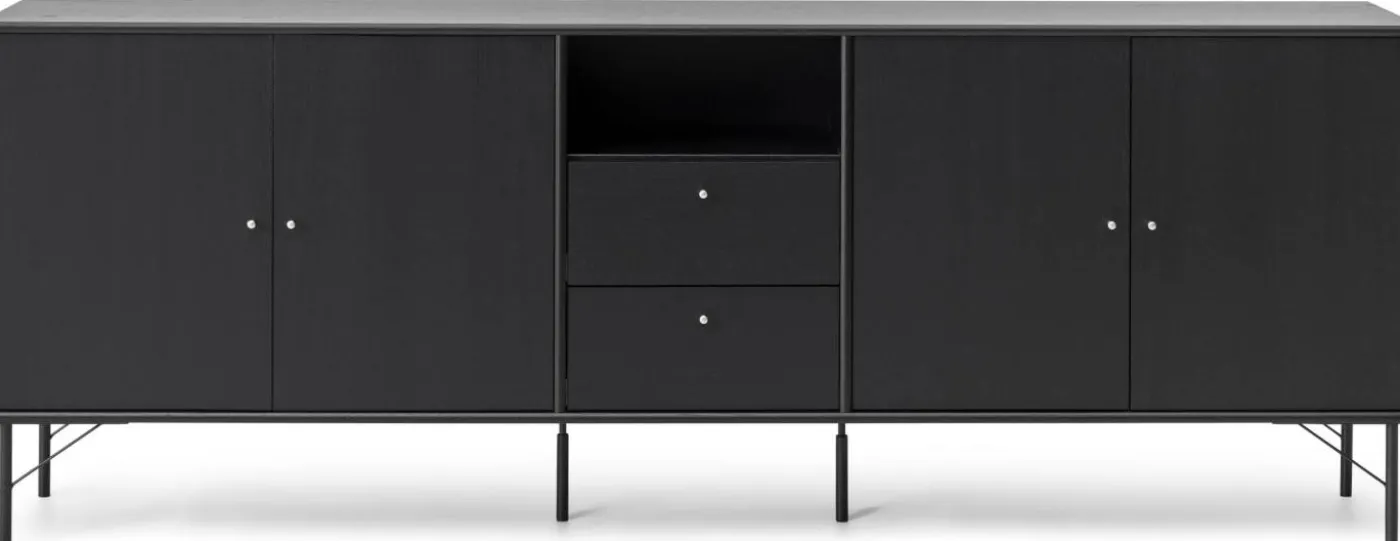 Mistral Classic Skänk med 4 dörrar, 2 lådor + svarta ben