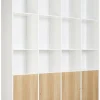 Mistral Classic Vit bokhylla med 8 hyllplan + 4 luckor i ek