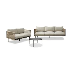 Oblic lounge Loungeset med trädgårdsmöbler
