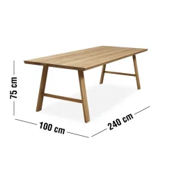 Timber Matbord 240 x 100 x 75 cm